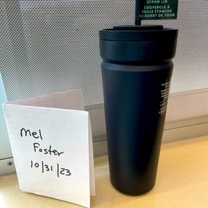 COPY - Starbucks new black Tumblr with twist to seal lid.